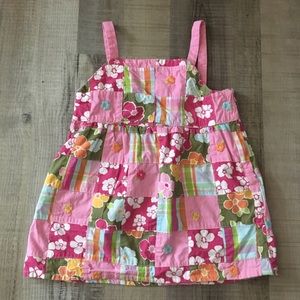 Gymboree pink patchwork tank top size 7